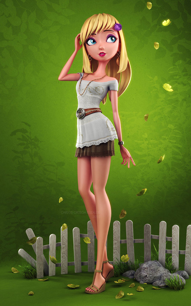 3D Pin-up character